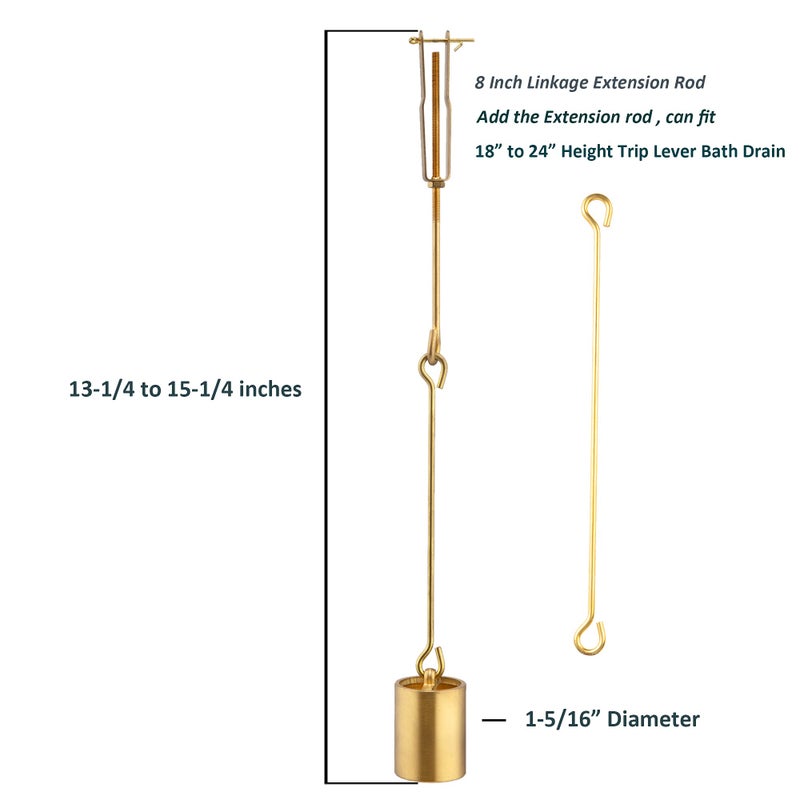 Artiwell Tub Drain Linkage Assembly with Trip Lever and Strainer Done Cove  Fit for Trip Lever Bath Tub Waste and Overflow Drain by Artiwell - Image 4